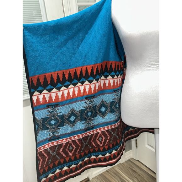 Southwest Cowgirl Justice Open Front Cardigan Sweater Small Aztec Print Western - Picture 9 of 12